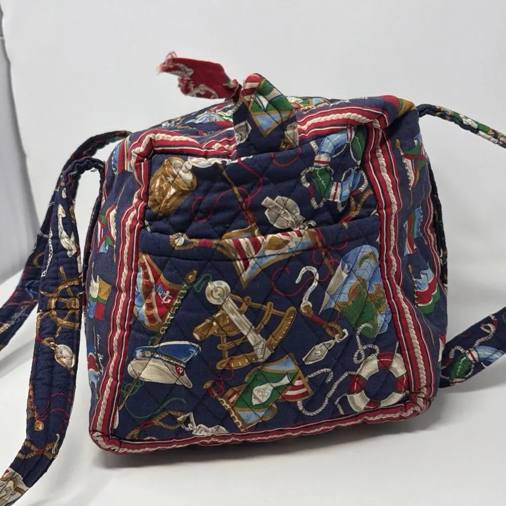 Vera Bradley Regatta 1994 Vintage Navy Duffel Travel Bag Retired - Picture 9 of 16